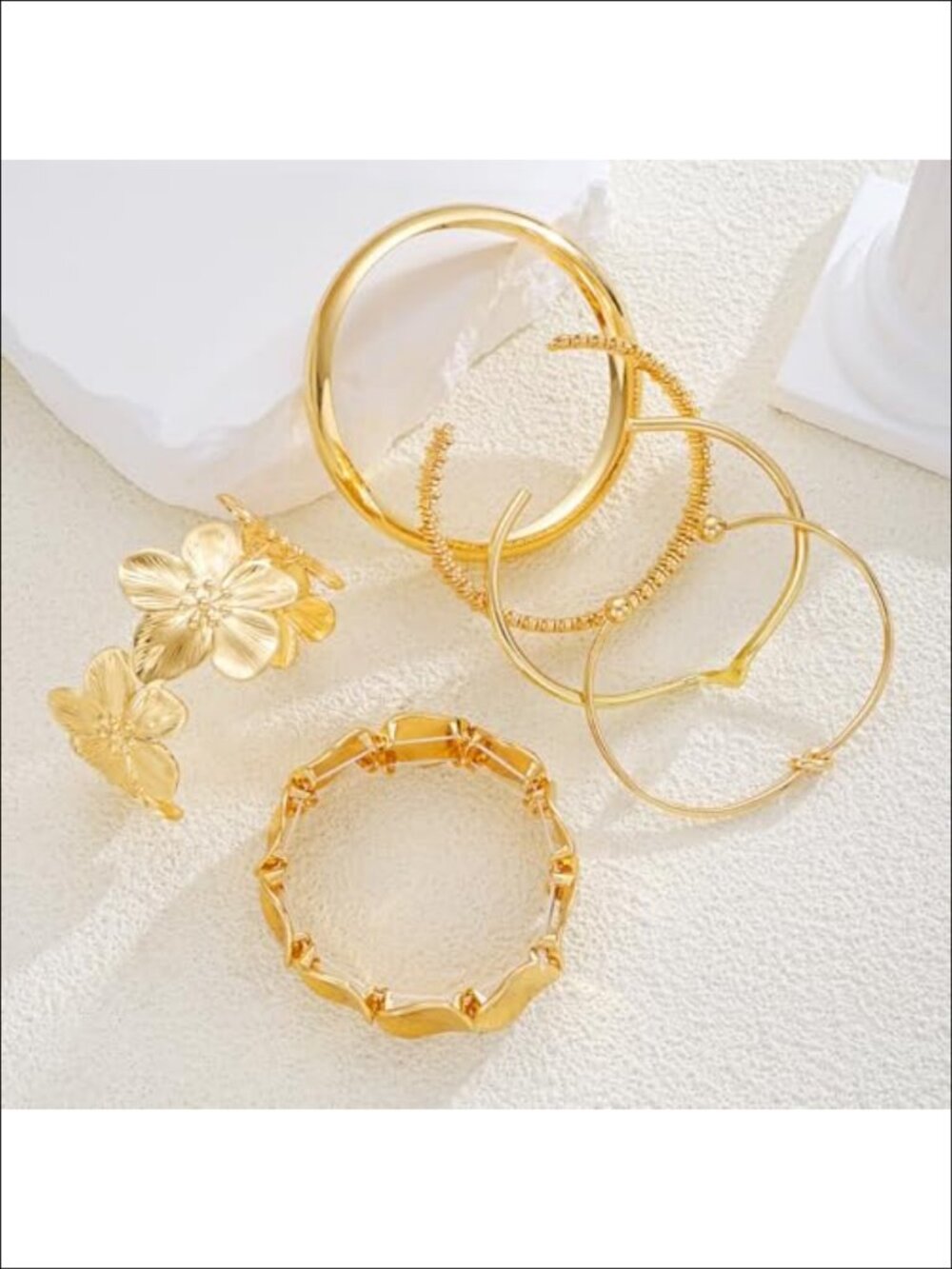 6pc Boho Bangle Bracelet Set Open Cuff Stackable - Picture 4 of 6
